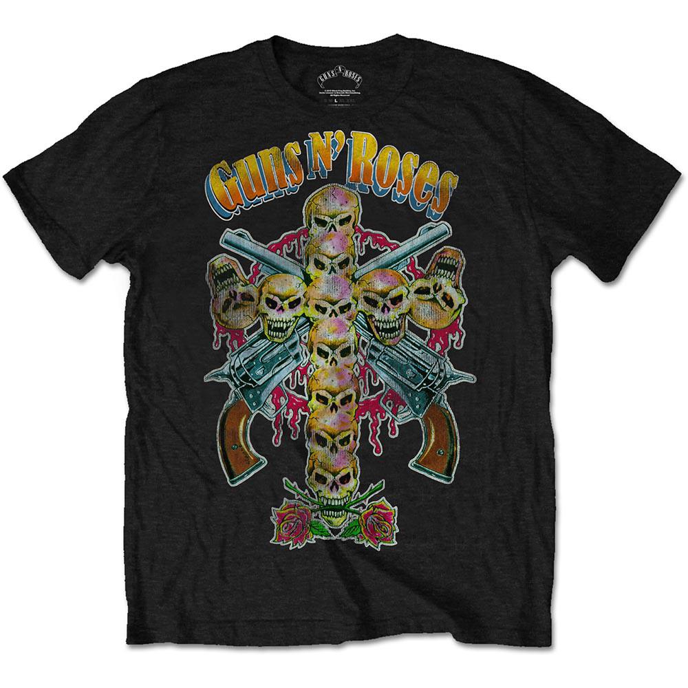Guns N' Roses - Skull Cross 80s Herren TShirt - Schwarz